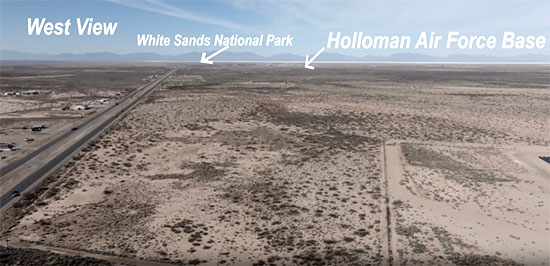 Map showing proximity to Holloman Air Force Base and White Sands Missile Range