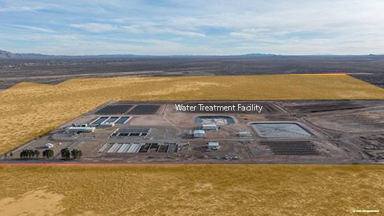 Waste water treatment facility adjoining the 1330-acre development property